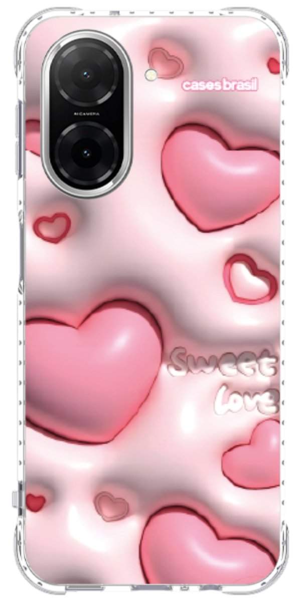 Capinha para Celular Corações Bubble Rose