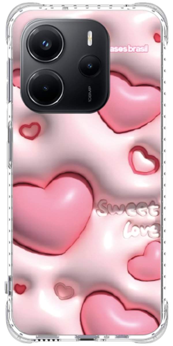 Capinha para Celular Corações Bubble Rose