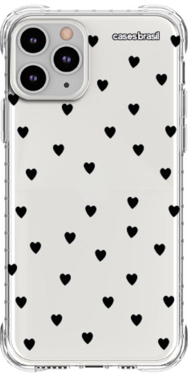 Capinha para Celular Corações Black