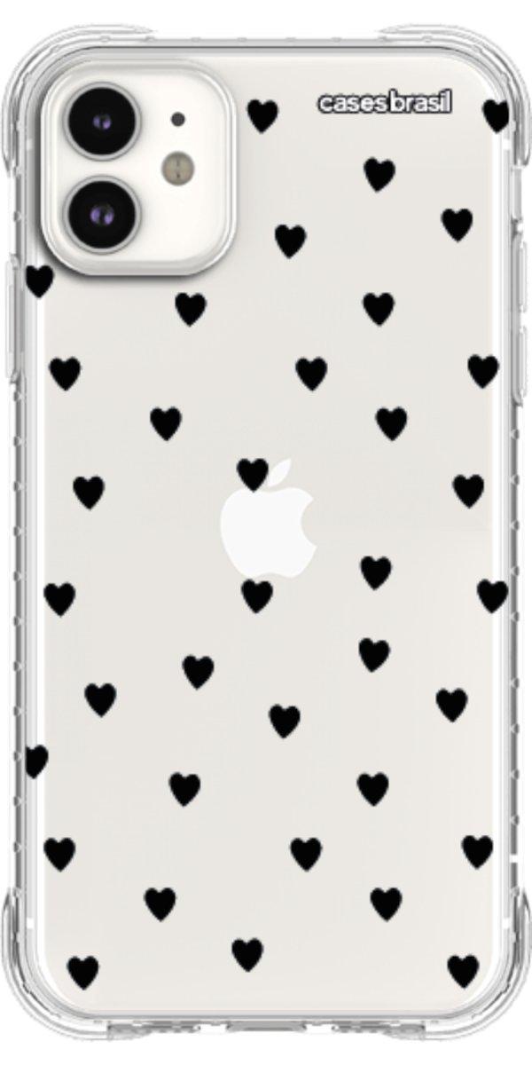 Capinha para Celular Corações Black