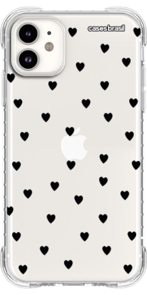 Capinha para Celular Corações Black