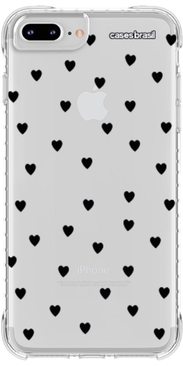 Capinha para Celular Corações Black