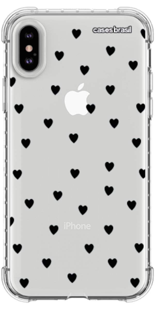 Capinha para Celular Corações Black