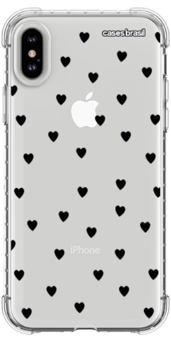 Capinha para Celular Corações Black