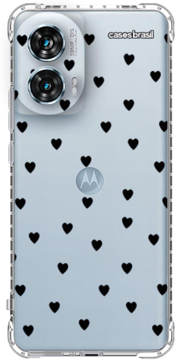 Capinha para Celular Corações Black