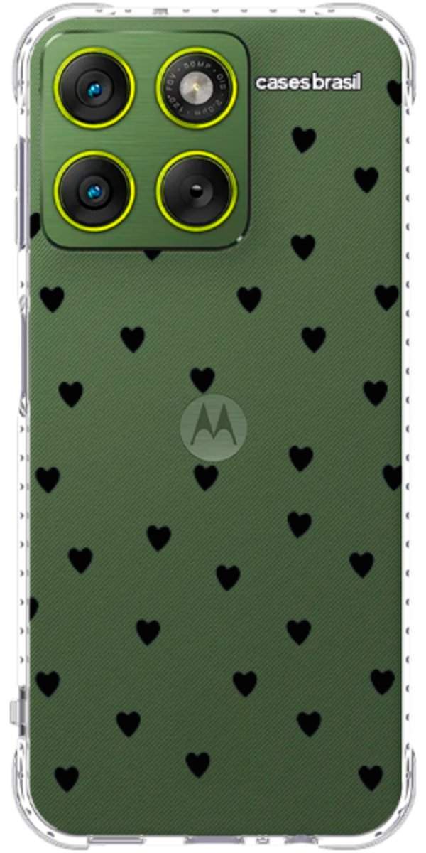 Capinha para Celular Corações Black