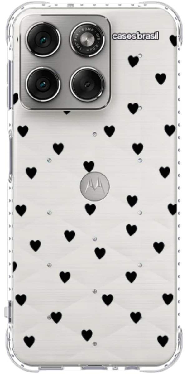 Capinha para Celular Corações Black