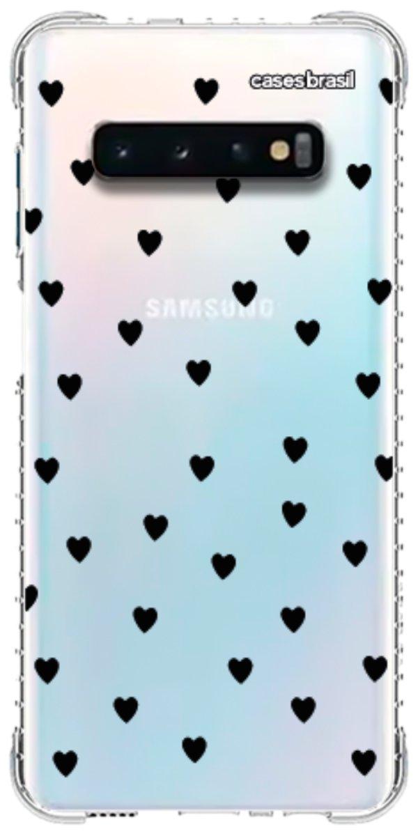 Capinha para Celular Corações Black
