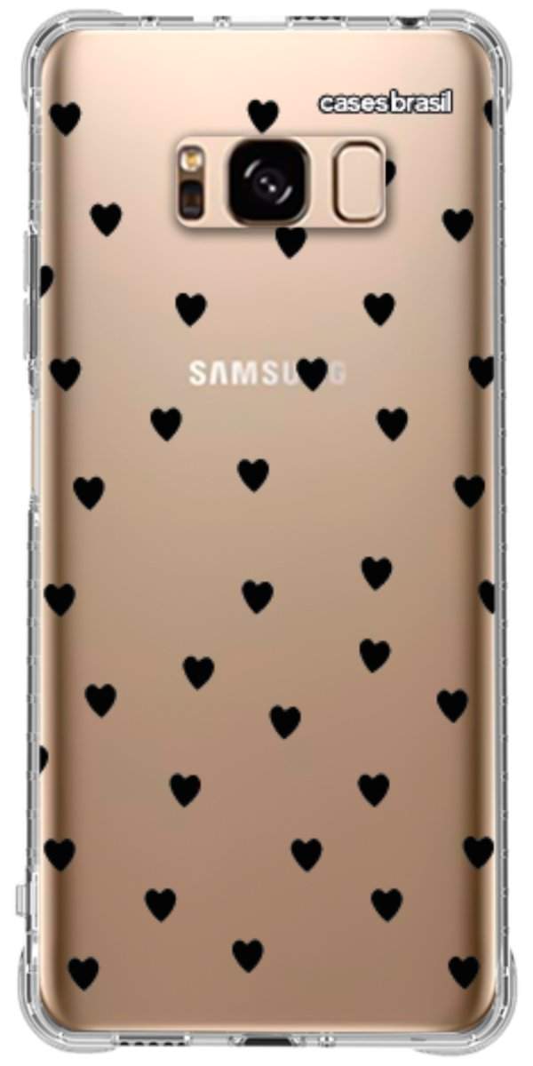 Capinha para Celular Corações Black