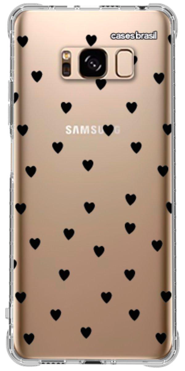 Capinha para Celular Corações Black