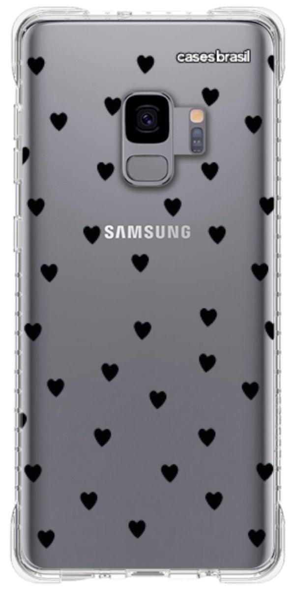 Capinha para Celular Corações Black