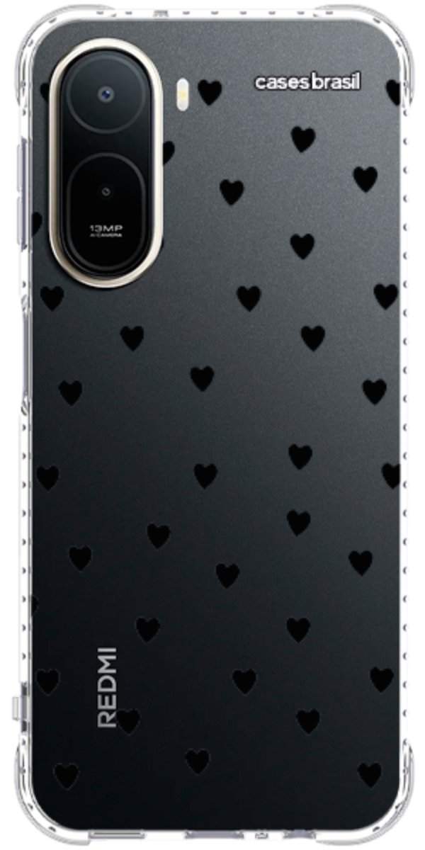 Capinha para Celular Corações Black