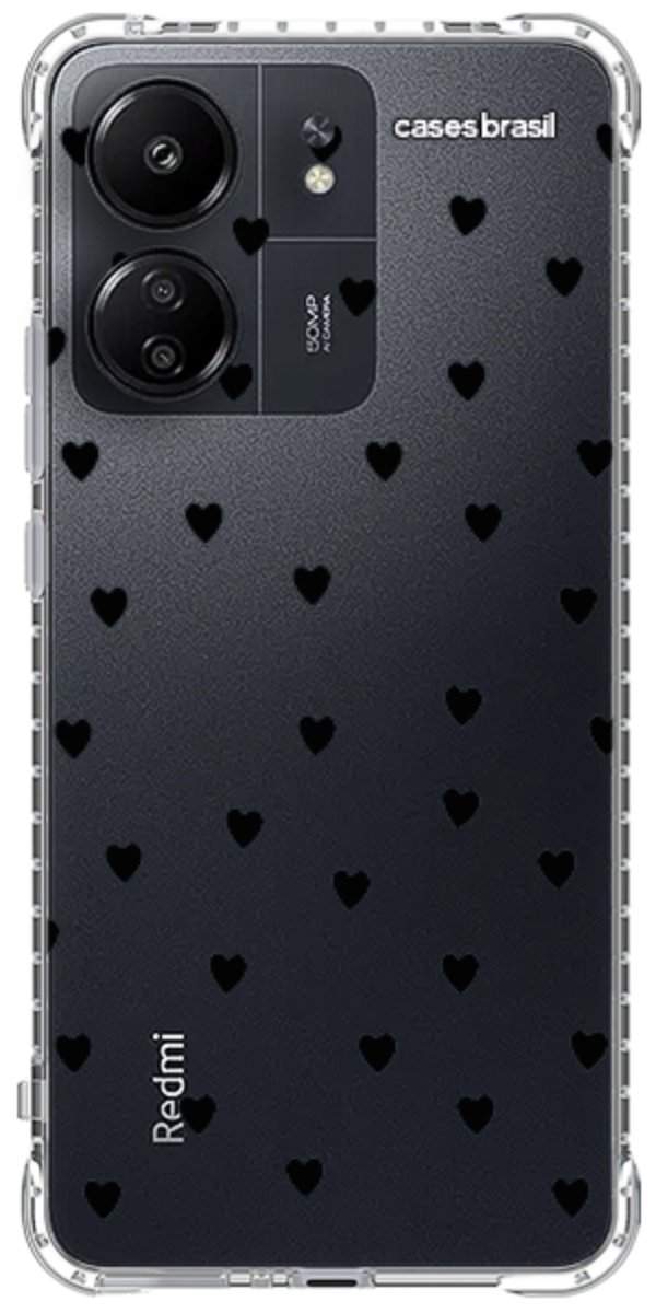 Capinha para Celular Corações Black