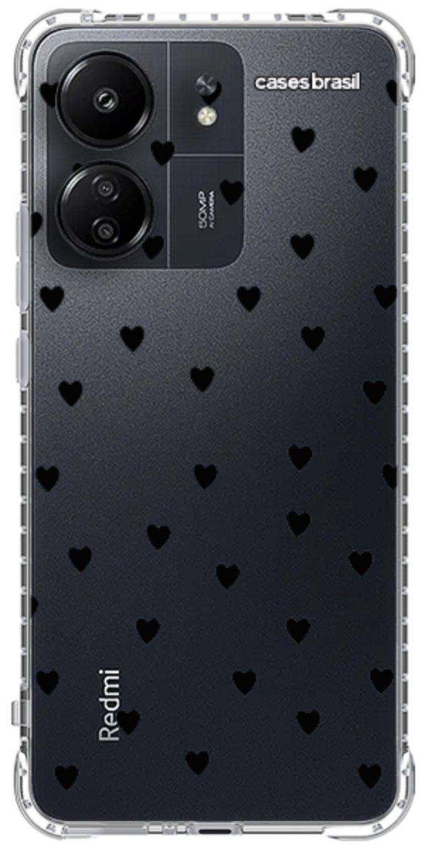 Capinha para Celular Corações Black