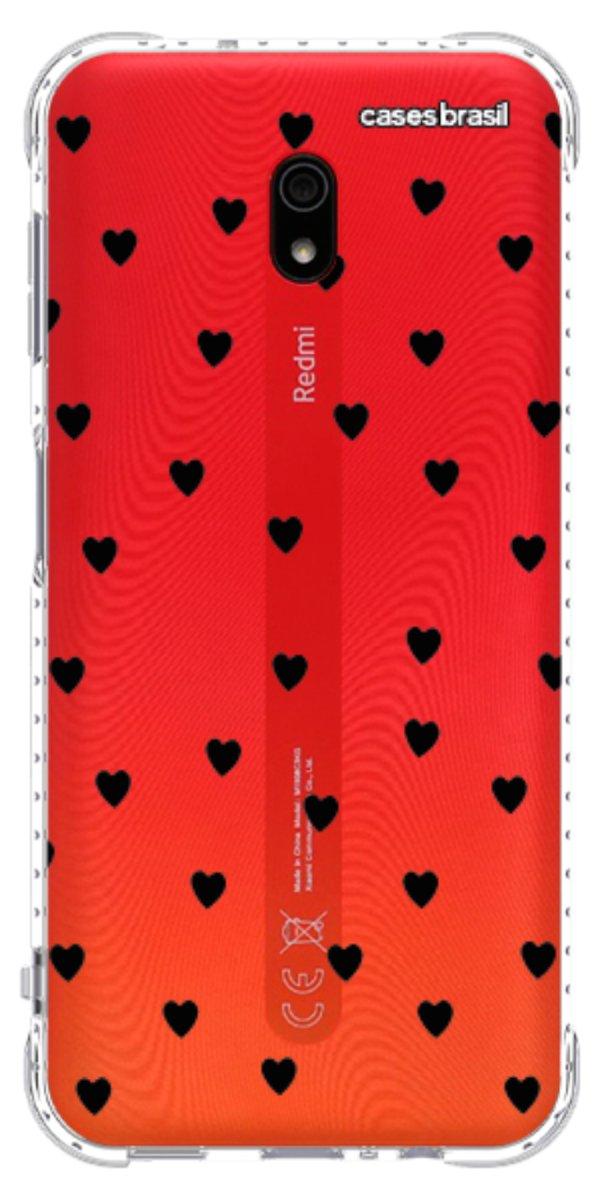 Capinha para Celular Corações Black