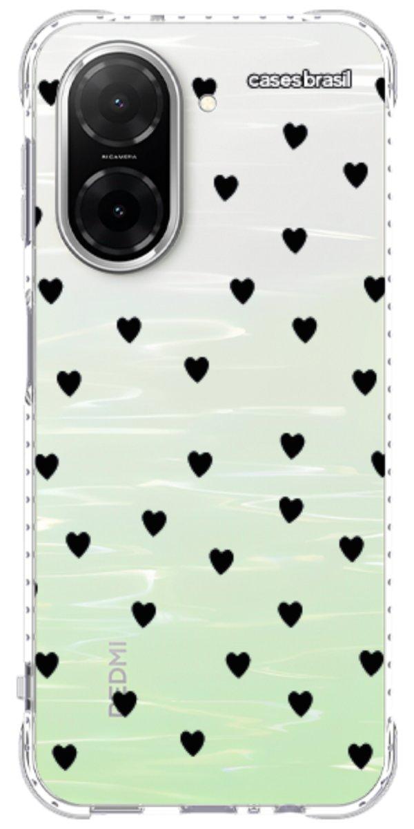 Capinha para Celular Corações Black
