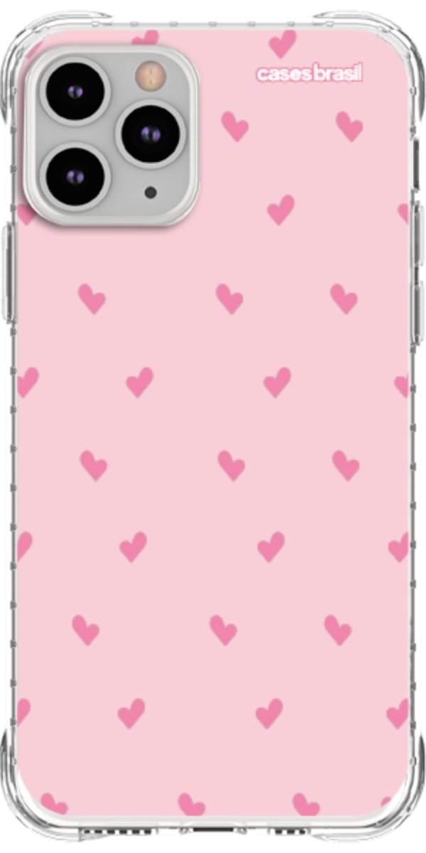 Capinha para Celular Corações Rosa Bebê