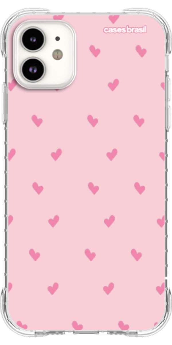 Capinha para Celular Corações Rosa Bebê