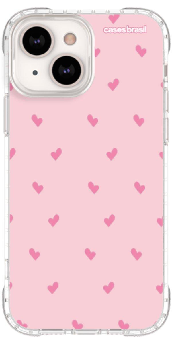 Capinha para Celular Corações Rosa Bebê
