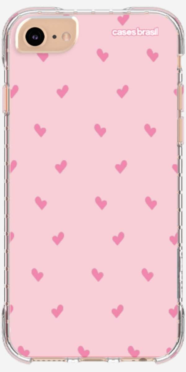 Capinha para Celular Corações Rosa Bebê