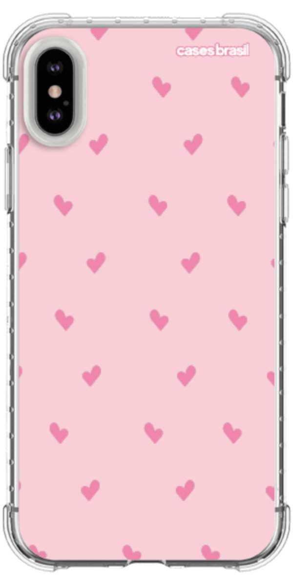 Capinha para Celular Corações Rosa Bebê