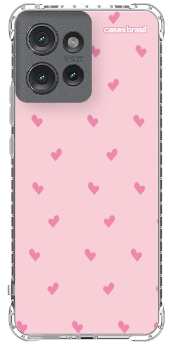 Capinha para Celular Corações Rosa Bebê