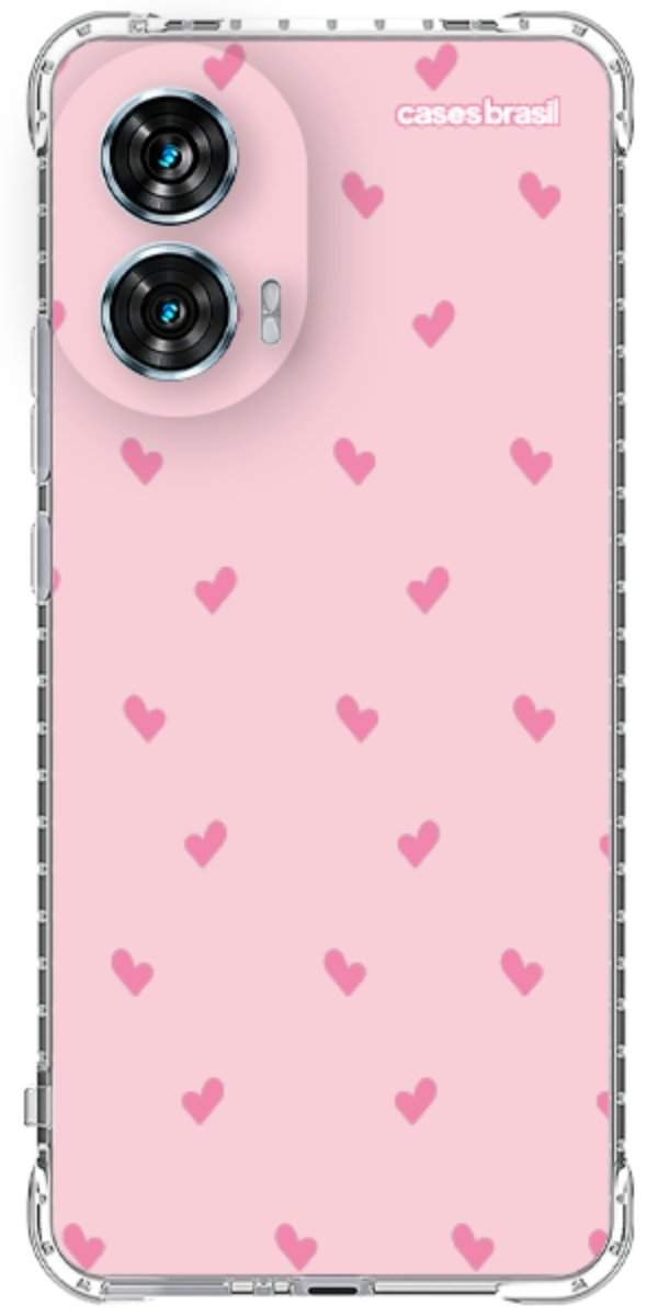 Capinha para Celular Corações Rosa Bebê