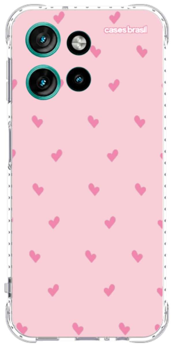 Capinha para Celular Corações Rosa Bebê
