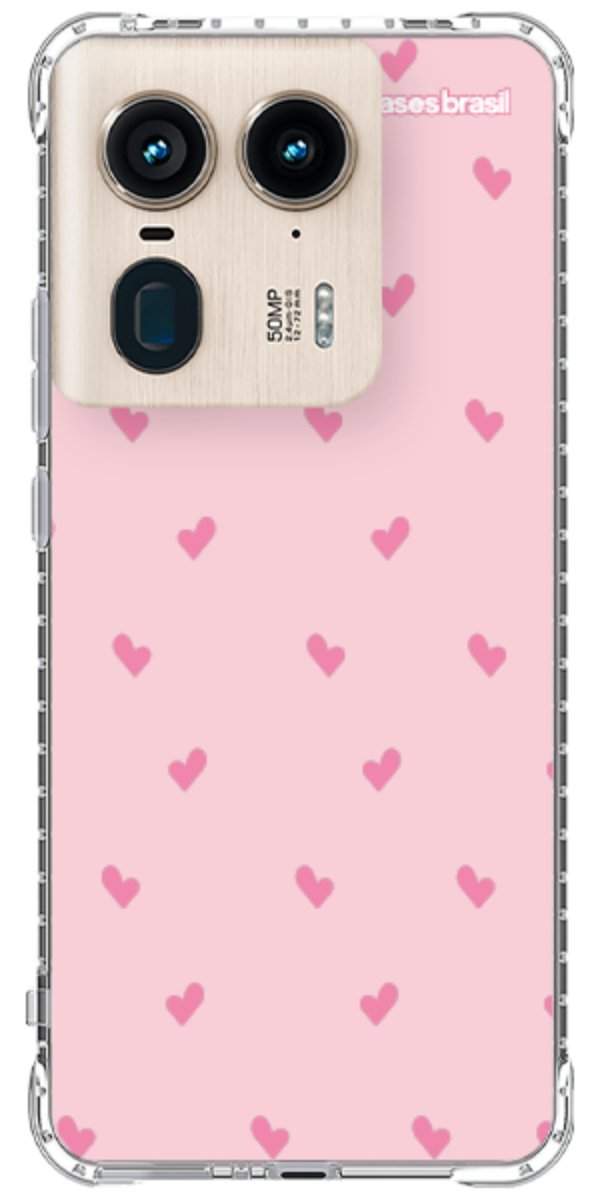 Capinha para Celular Corações Rosa Bebê