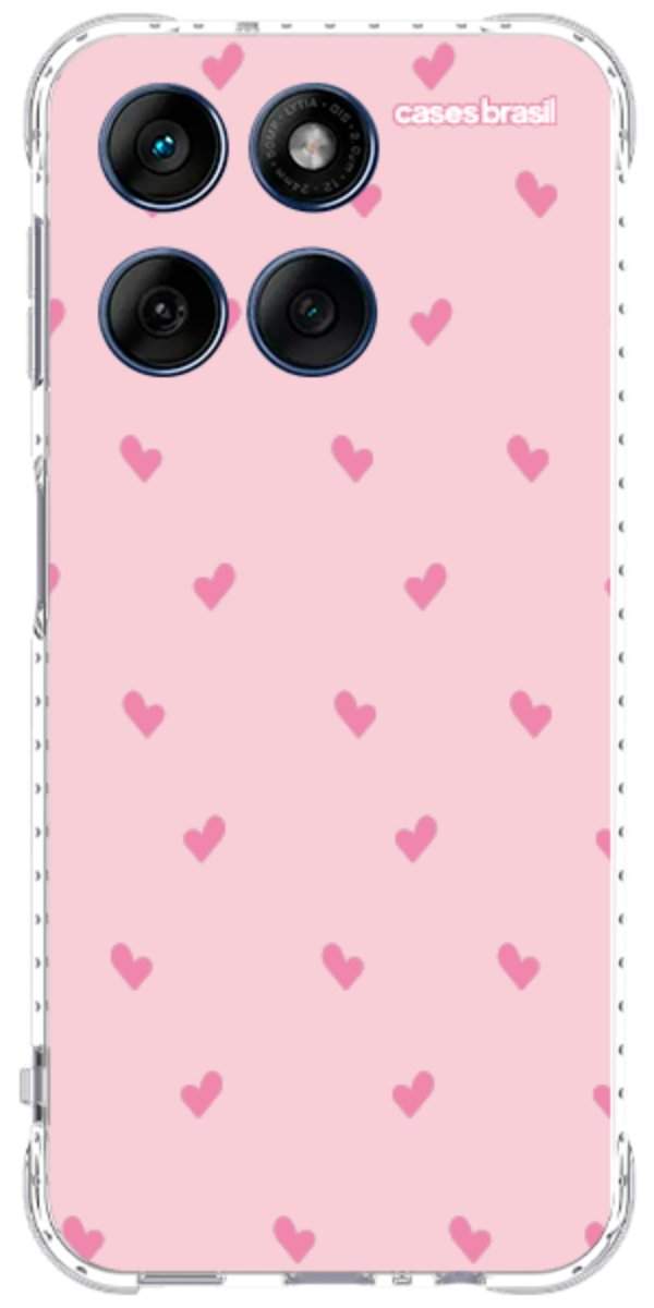 Capinha para Celular Corações Rosa Bebê