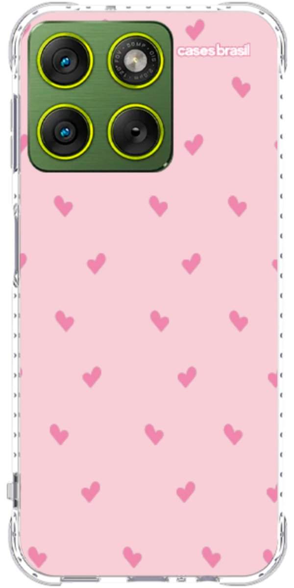 Capinha para Celular Corações Rosa Bebê