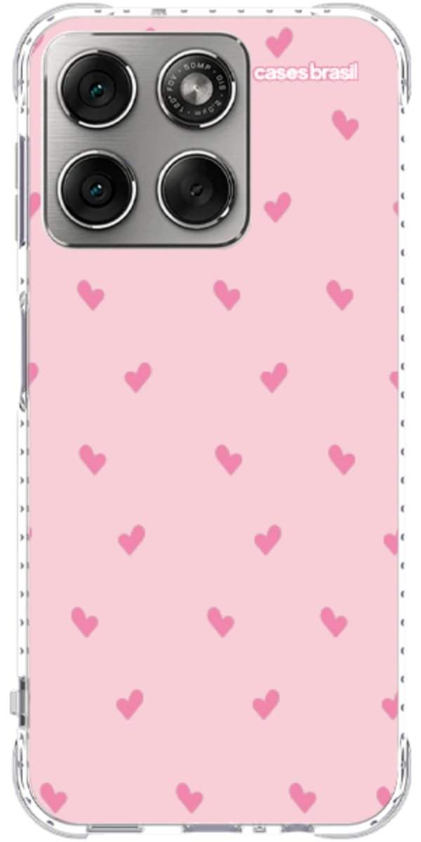Capinha para Celular Corações Rosa Bebê