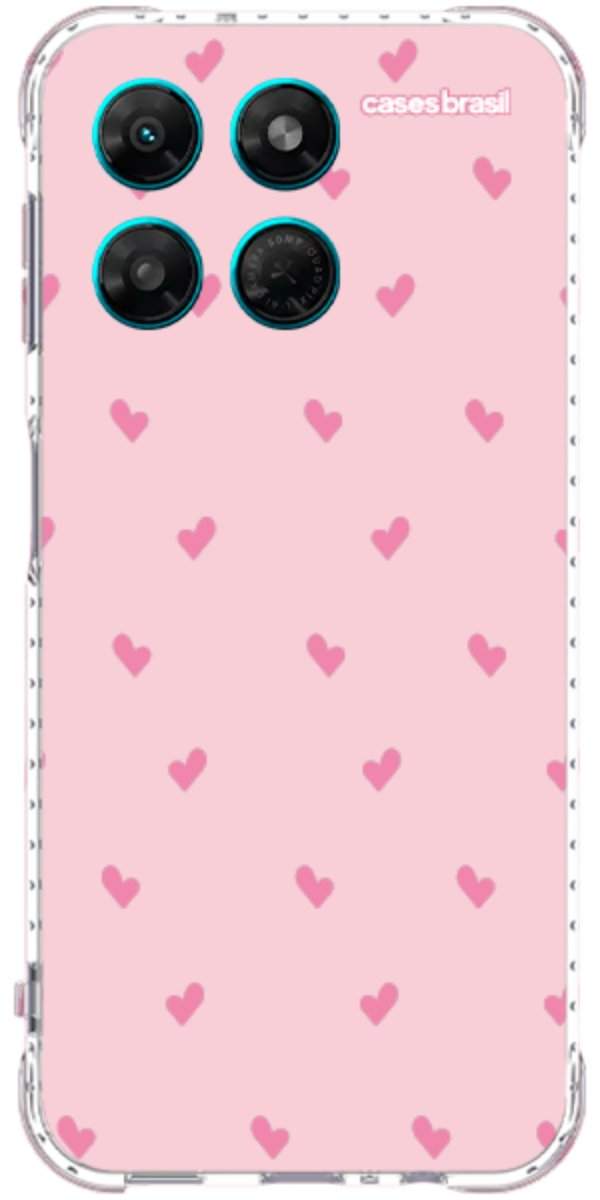 Capinha para Celular Corações Rosa Bebê