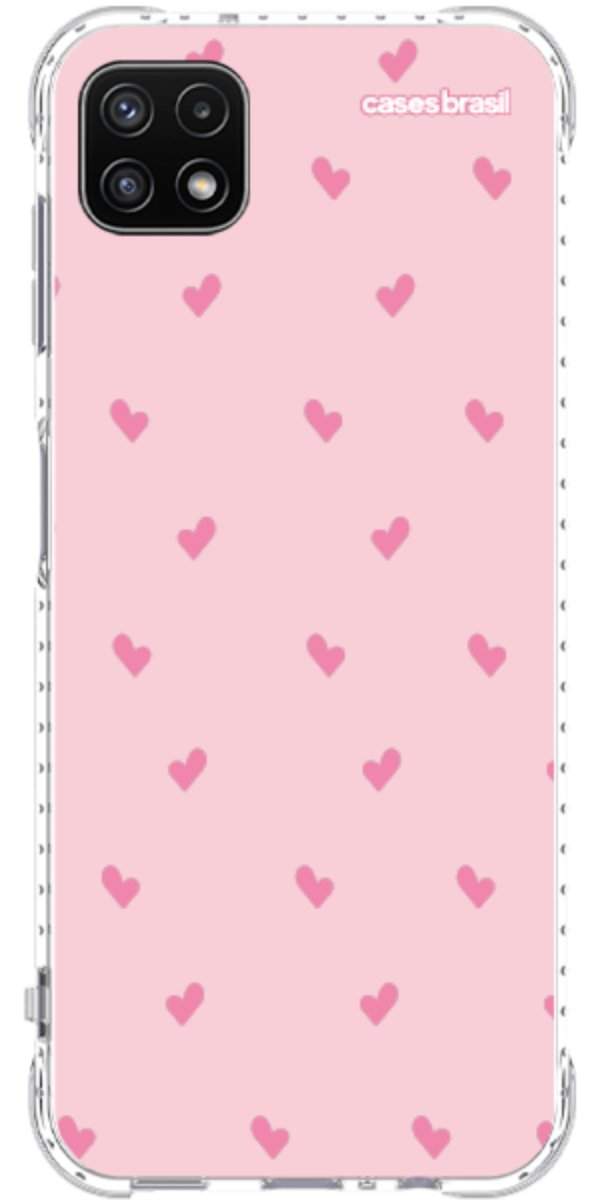 Capinha para Celular Corações Rosa Bebê