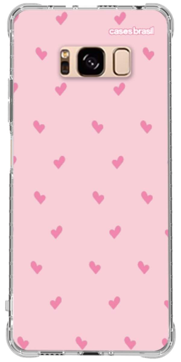 Capinha para Celular Corações Rosa Bebê