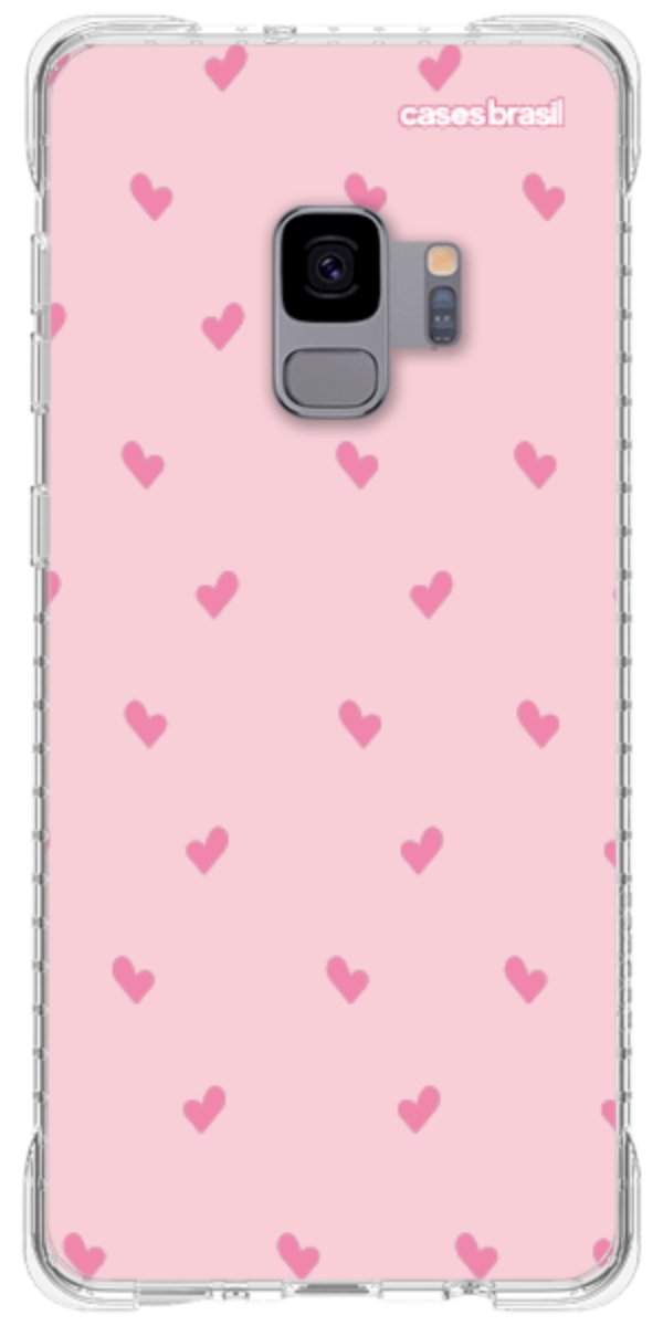 Capinha para Celular Corações Rosa Bebê