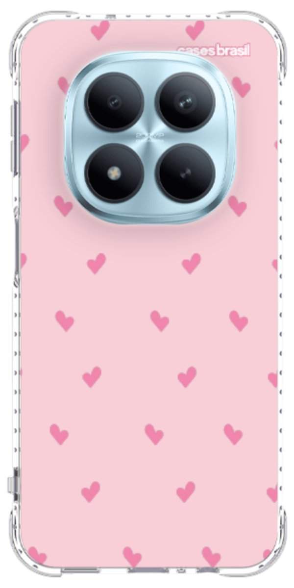 Capinha para Celular Corações Rosa Bebê
