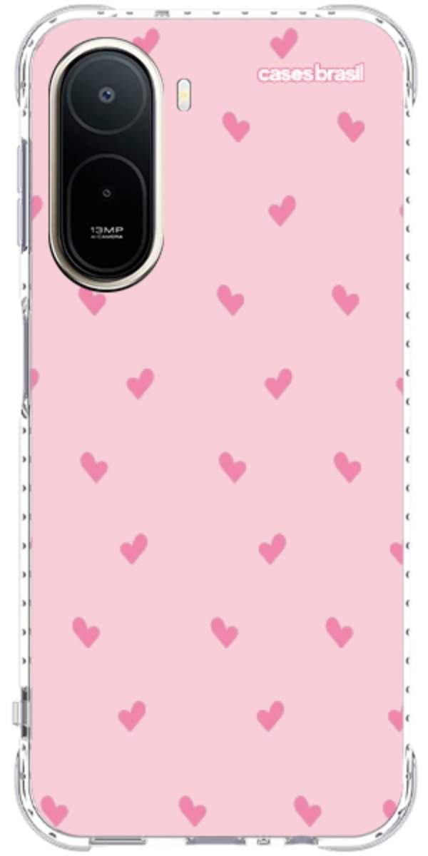 Capinha para Celular Corações Rosa Bebê
