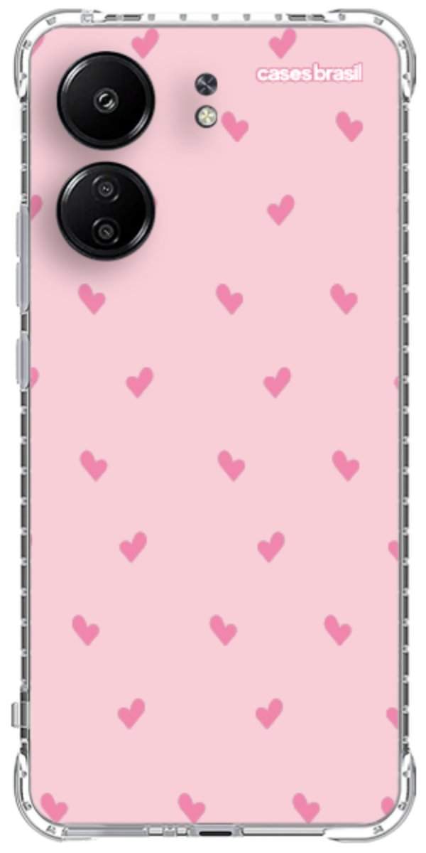 Capinha para Celular Corações Rosa Bebê