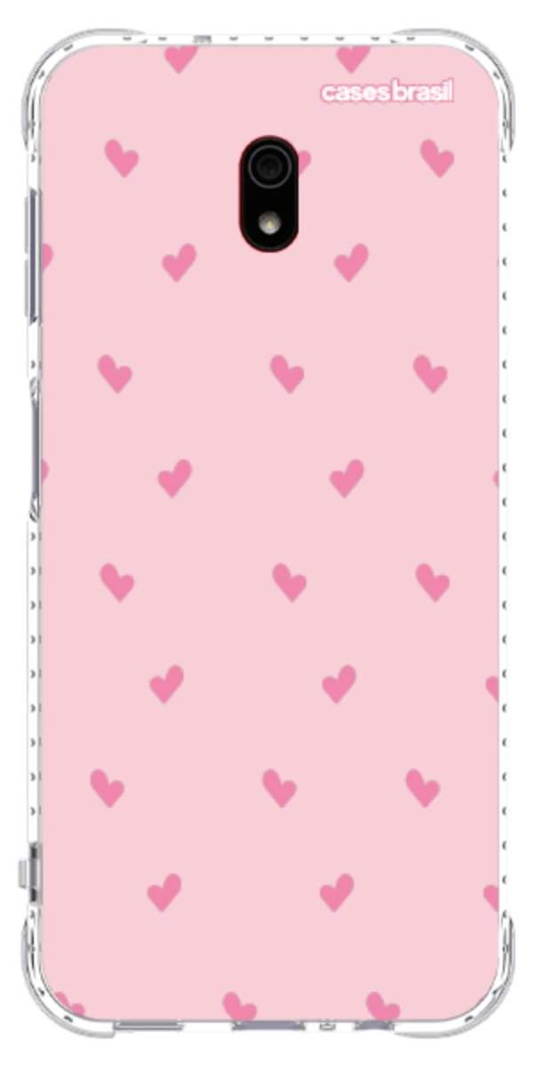 Capinha para Celular Corações Rosa Bebê