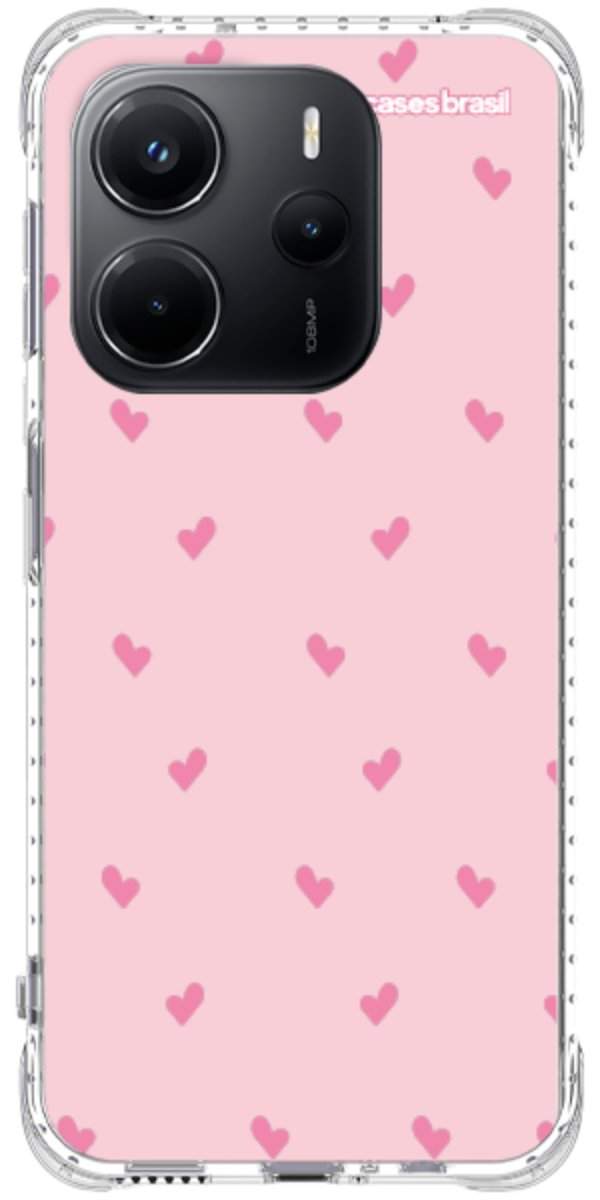 Capinha para Celular Corações Rosa Bebê