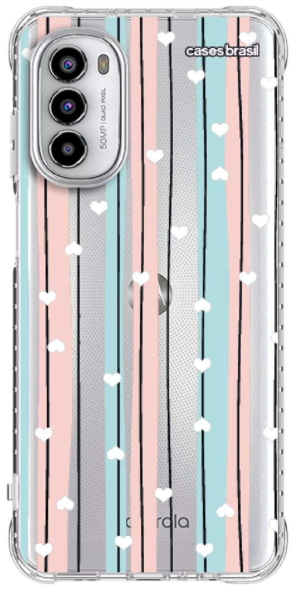 Capinha para Celular Listras com Corações
