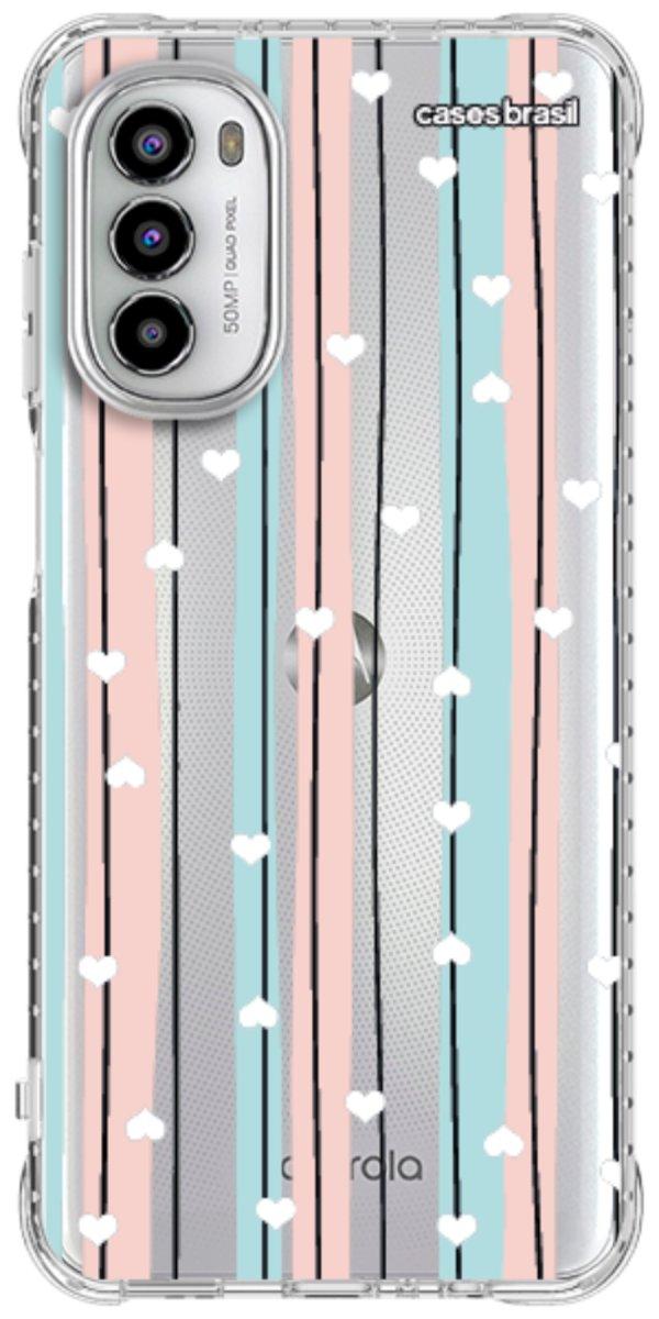 Capinha para Celular Listras com Corações