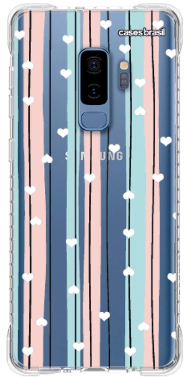 Capinha para Celular Listras com Corações