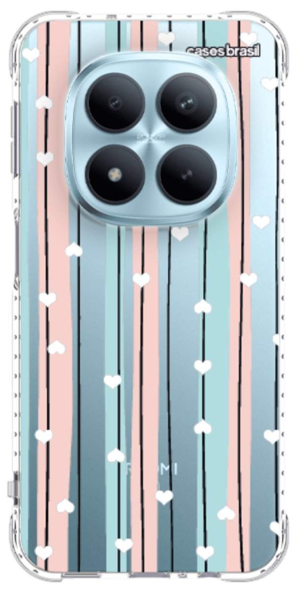 Capinha para Celular Listras com Corações