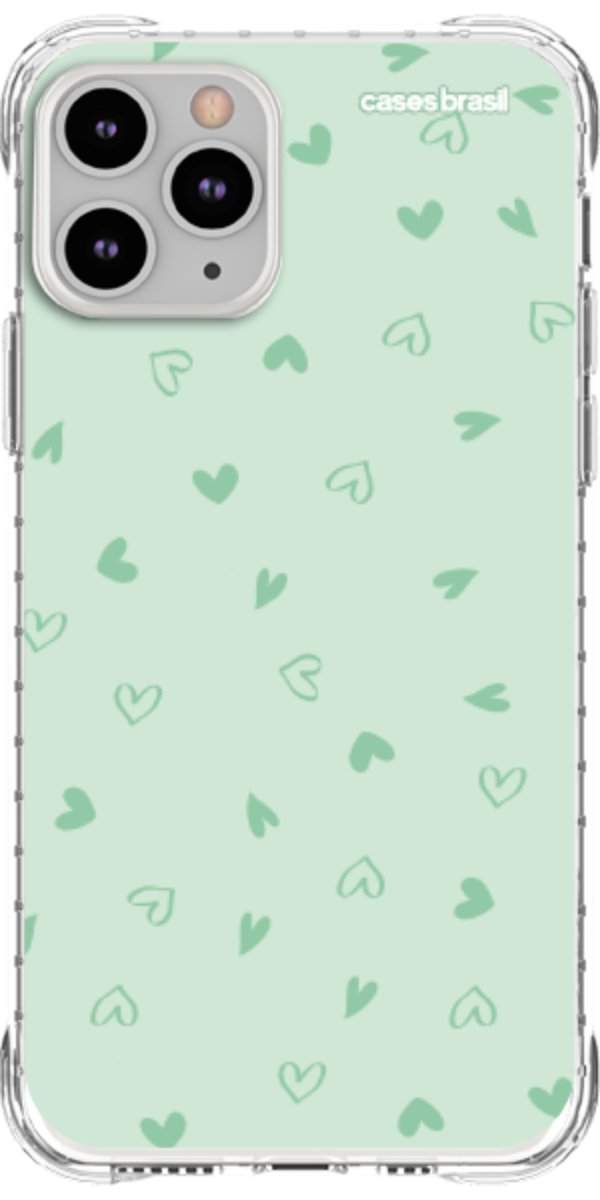 Capinha para Celular Corações Verdes