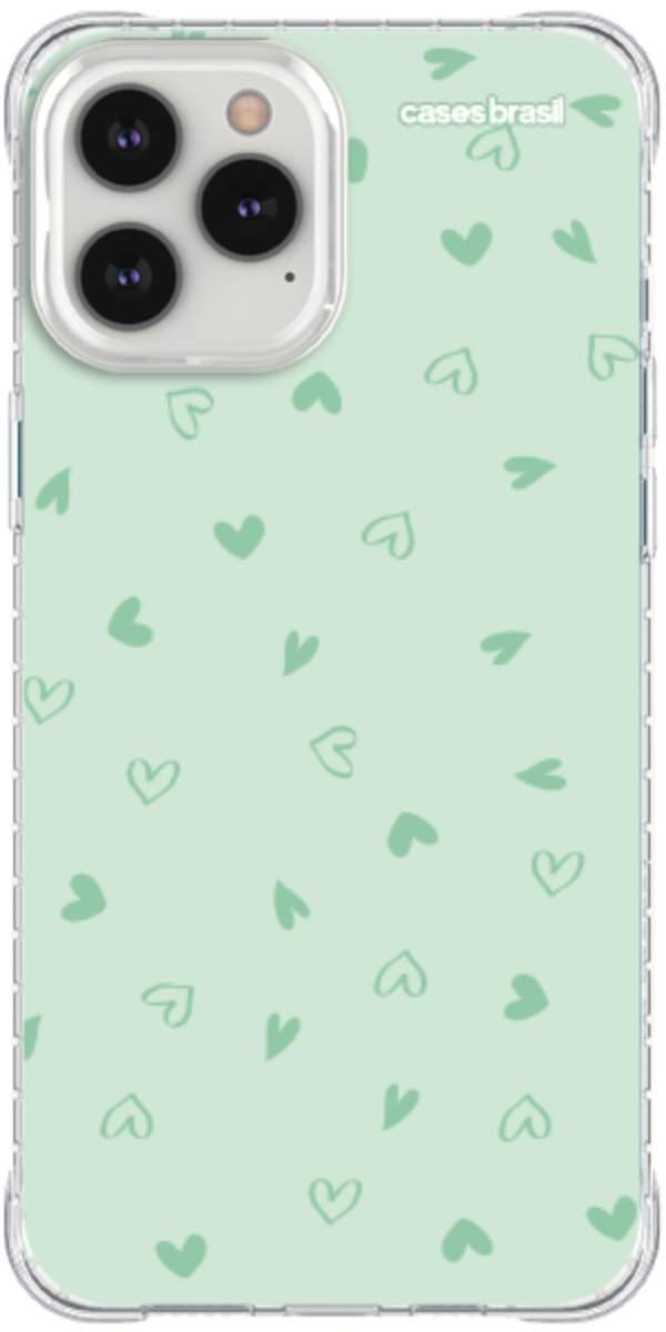Capinha para Celular Corações Verdes