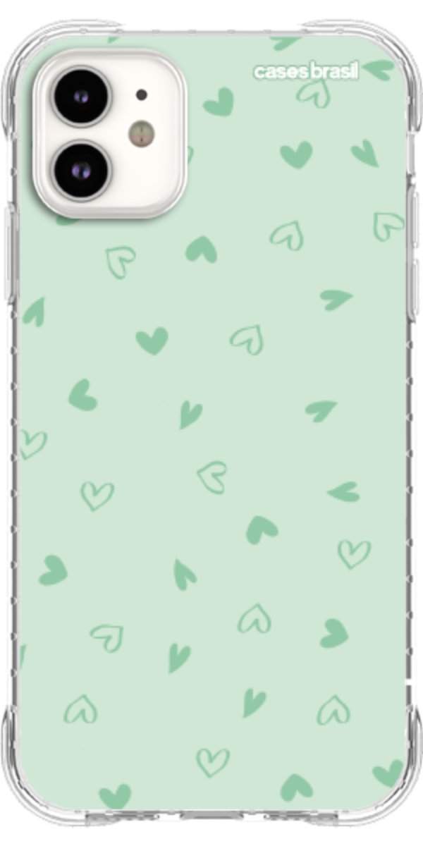 Capinha para Celular Corações Verdes