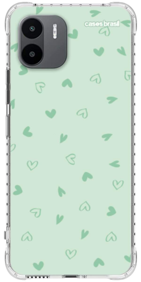Capinha para Celular Corações Verdes