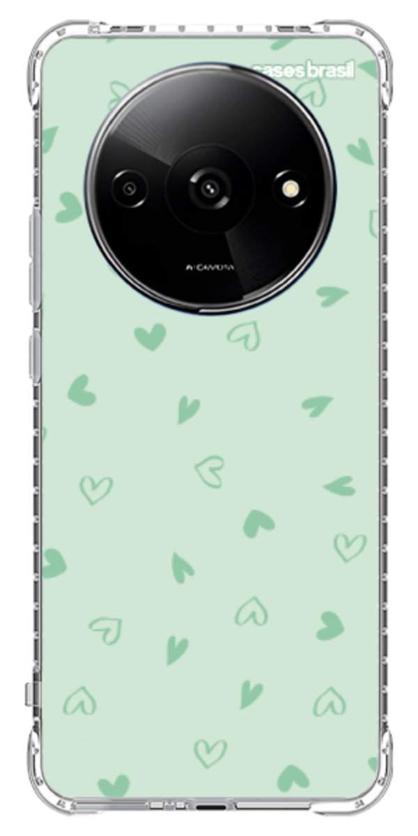 Capinha para Celular Corações Verdes